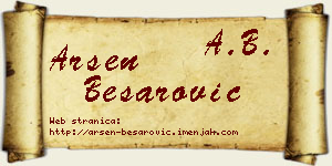 Arsen Besarović vizit kartica